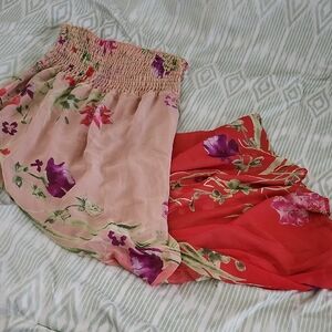 Floral Print Dress in Red and Pink